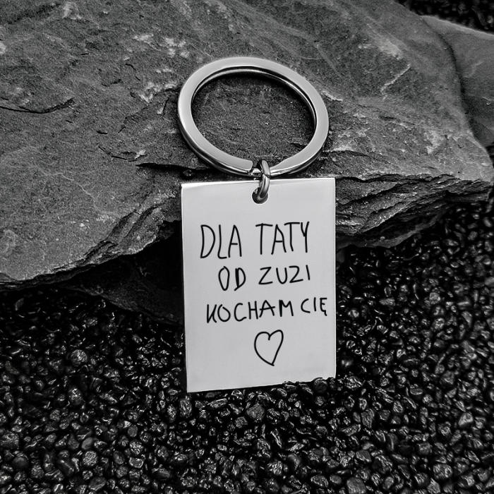 Breloczek Z Rysunkiem Twojego Dziecka Grawer Prezent dla Taty